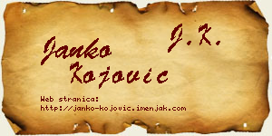 Janko Kojović vizit kartica